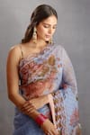 Buy_Torani_Blue Silk Organza Samsara Leila Saree _Online_at_Aza_Fashions