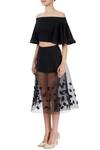 Buy_Babita Malkani_Black Mesh Net Applique Skirt Set_Online_at_Aza_Fashions