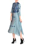 Buy_Soup by Sougat Paul_Blue Sky Printed Jacket Dress _at_Aza_Fashions