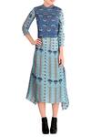 Soup by Sougat Paul_Blue Sky Printed Jacket Dress _Online_at_Aza_Fashions