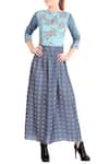 Buy_Soup by Sougat Paul_Blue Printed Gown For Women_at_Aza_Fashions
