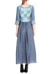 Shop_Soup by Sougat Paul_Blue Printed Gown  _at_Aza_Fashions