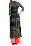 Shop_Soup by Sougat Paul_Blue Teal Printed Kurta Set  _at_Aza_Fashions
