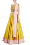 Buy_Neha Khullar_Yellow Chanderi Lehenga Set For Women_Online_at_Aza_Fashions