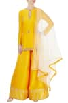 Buy_Neha Khullar_White Yellow And Embroidered Kurta Set For Kids_at_Aza_Fashions