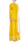 Neha Khullar_White Yellow And Embroidered Kurta Set For Kids_Online_at_Aza_Fashions