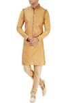 Buy_Vanshik_Beige Embroidered Bundi And Kurta Set _at_Aza_Fashions