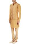 Vanshik_Beige Embroidered Bundi And Kurta Set _Online_at_Aza_Fashions