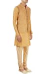 Buy_Vanshik_Beige Embroidered Bundi And Kurta Set _Online_at_Aza_Fashions