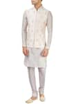 Buy_Vanshik_Grey Embroidered Bundi And Kurta Set _at_Aza_Fashions