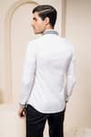 Shop_Abkasa_White Cotton Woven Striped Detail Shirt For Men_at_Aza_Fashions