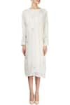 Shop_Eka_White Linen Striped Dress_Online_at_Aza_Fashions