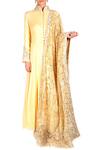 Buy_Rabani & Rakha_Lemon Yellow Kurta Set With Embroidery_at_Aza_Fashions