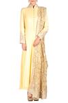 Rabani & Rakha_Lemon Yellow Kurta Set With Embroidery_Online_at_Aza_Fashions