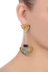 Shop_Masaya Jewellery_Black Stone Highlighted Earrings _at_Aza_Fashions