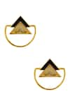 Buy_Masaya Jewellery_Black Stone Geometric Earrings_at_Aza_Fashions