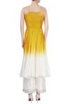 Shop_Priyanka Jain_Yellow Mustard And White Kurta And Ivory Palazzos_at_Aza_Fashions