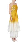 Priyanka Jain_Yellow Mustard And White Kurta And Ivory Palazzos_Online_at_Aza_Fashions