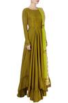 Priyanka Jain_Olive Green Kurta And Dupatta _Online_at_Aza_Fashions