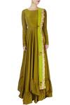 Shop_Priyanka Jain_Olive Green Kurta And Dupatta _Online_at_Aza_Fashions