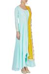 Priyanka Jain_Blue Round Silk Asymmetric Kurta Set For Women_Online_at_Aza_Fashions