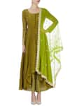 Buy_Priyanka Jain_Olive Green Embellished Palazzo Set _at_Aza_Fashions