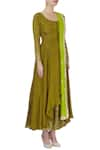 Priyanka Jain_Olive Green Embellished Palazzo Set _Online_at_Aza_Fashions