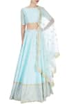 Buy_Priyanka Jain_Powder Blue Lehenga Set _at_Aza_Fashions