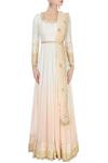 Shop_Priyanka Jain_Ivory And Peach Ombre Kurta Set With Embroidery _Online_at_Aza_Fashions