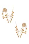 Buy_Just Shradhas_Gold Plated Pearls, Beads Earcuff Jhumka Earrings _at_Aza_Fashions