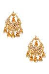 Buy_Just Shradhas_Gold Plated Beads Embellished Jhumka Earrings _at_Aza_Fashions