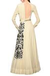 Shop_Neha & Tarun_White Ivory Anarkali Gown With Dupatta And Belt For Women_at_Aza_Fashions