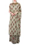 Buy_Nikasha_Sage Green Printed Kurta With Skirt_at_Aza_Fashions