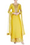 Buy_Neha Khullar_Yellow Embroidered Kurta Set For Kids_at_Aza_Fashions