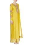 Neha Khullar_Yellow Embroidered Kurta Set For Kids_Online_at_Aza_Fashions