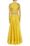 Shop_Neha Khullar_Yellow Embroidered Anarkali Set For Kids_at_Aza_Fashions