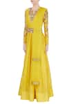Buy_Neha Khullar_Yellow Embroidered Anarkali Set_Online_at_Aza_Fashions