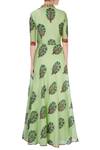 Shop_Aksh_Green Leaf Print Anarkali_at_Aza_Fashions