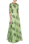 Aksh_Green Leaf Print Anarkali_Online_at_Aza_Fashions