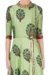 Aksh_Green Leaf Print Anarkali_at_Aza_Fashions