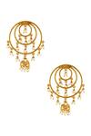 Buy_Shillpa Purii Designer Jewellery_Gold Plated Pearls Layered Round Jhumki Earrings With _at_Aza_Fashions