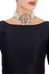 Shop Nepra By Neha Goel Gold Plated Bead Embellished Kundan Choker at Aza Fashions Shop_Nepra By Neha Goel_Gold Plated Bead Embellished Kundan Choker_at_Aza_Fashions