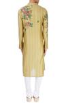 Shop_Rar Studio_Beige Chanderi Handloom Hand-painted Kurta  _at_Aza_Fashions