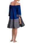 Shop_Mati_Blue Off-shoulder Short Dress_at_Aza_Fashions