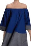 Buy_Mati_Blue Off-shoulder Short Dress_Online_at_Aza_Fashions