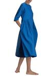 MATI_Cobalt Blue Midi Dress_Online_at_Aza_Fashions