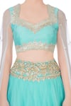 Preeti S Kapoor_Blue Embroidered Lehenga Set _at_Aza_Fashions