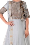 Buy_Neha Khullar_Blue Embroidered Anarkali With Dupatta For Kids_Online_at_Aza_Fashions