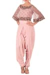 Buy_Neha Khullar_Pink Embroiderd Dhoti Jumpsuit For Kids_at_Aza_Fashions