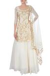 Buy_Esha Koul_White Off Embellished Backless Lehenga Set For Women_at_Aza_Fashions